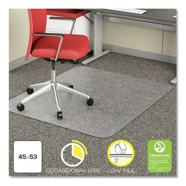 Deflecto Occasional Use Chair Mat for Low Pile Carpet, 45x53, Rectangle, Clear CM11242COM